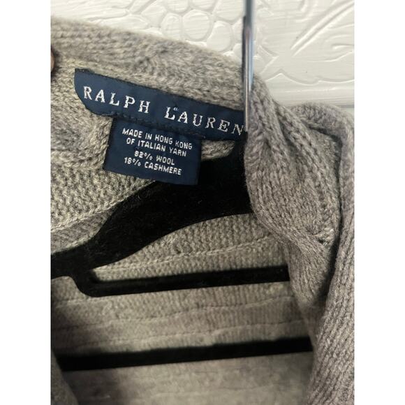 Ralph Lauren Wool Cashmere Grey Cable Knit Open Cardigan Women’s Small - Picture 6 of 7